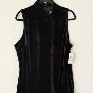 INC Black Velvet Sleeveless Top - Elegant Women's Tank